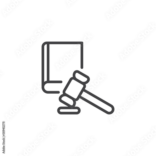 Judicial proceedings line icon