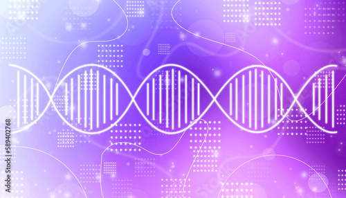 DNA structure, Genetics and medical science concept, Concept of biochemistry with Dna molecule on abstract medical background