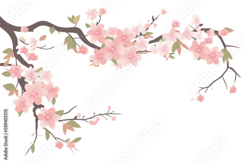 cherry blossom leaves remove background