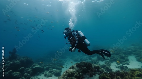scuba diver in the sea © Leon