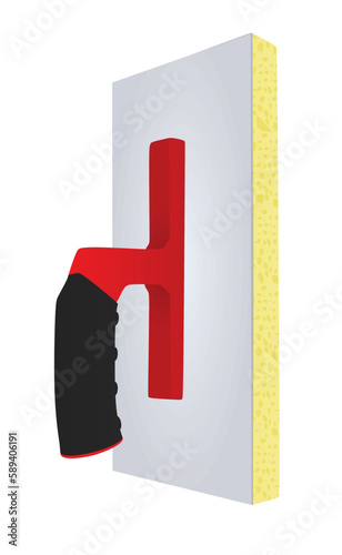 Metal trowel tool. vector illustration