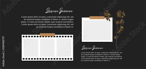 Pictures or photos frame collage. comics page grid layout abstract photo frames and digital photo wall template
