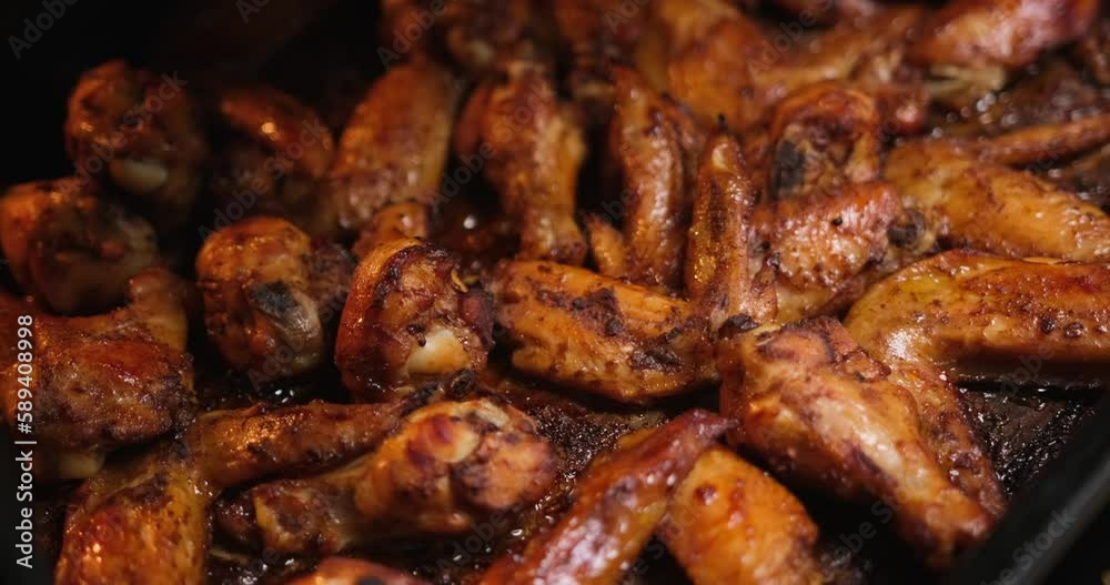 Buffalo Chicken wings cooking in electric oven Buffalo Chicken wings cooking in electric oven