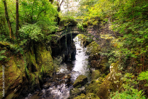 Roman Bridge  Penmachno near Betws-y-Coed  Snowdonia  Wales  UK