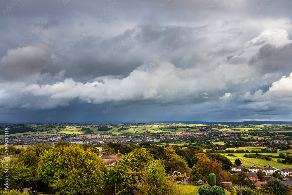 View from top of Mow Cop hill, Cheshire, United Kingdom