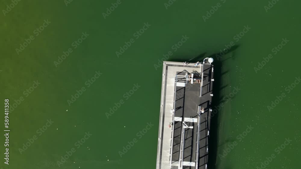 A newly built public marine jetty and pontoon project located at the Spit Gold Coast Australia. Top view looking down A newly built public marine jetty and pontoon project located at the Spit Gold Coast Australia. Top view looking down
