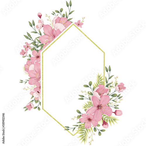 Pink flower frame