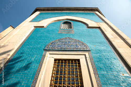 Green Tomb view. The Green Tomb -Yesil Turbe- is a mausoleum of the fifth Ottoman Sultan photo