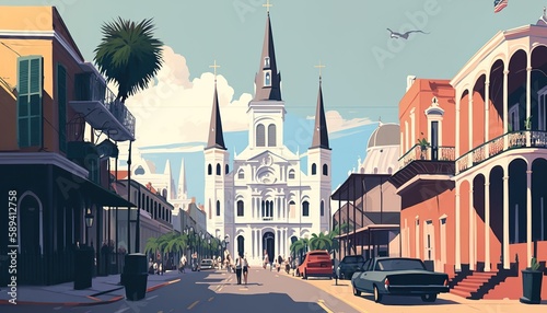 New Orleans cityscape (ai generate) photo