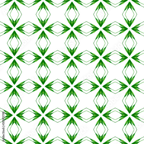Exotic seamless pattern. Green creative boho