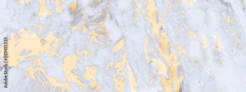 Panel kuchenny z motywem bstract grey white marble background with golden veins, artificial stone texture, modern wallpaper
