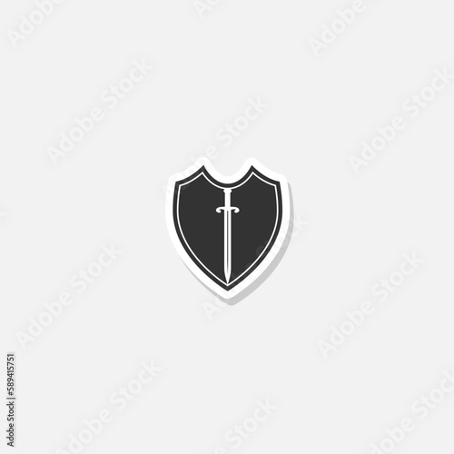 Shield and Sword logo sticker icon