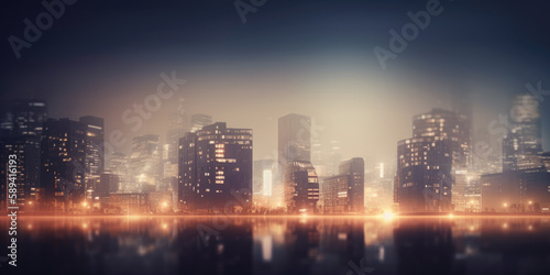 Abstract night light city , Generative Ai © iDoPixBox