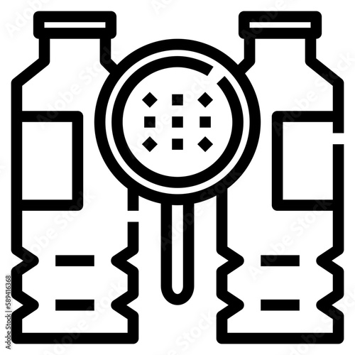 Microplastic line icon