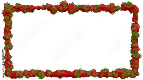 Fototapeta Naklejka Na Ścianę i Meble -  frame of strawberry as transparent png file.