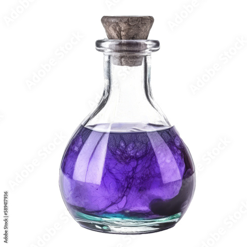 bottle of potion on transparent background , ai generated photo