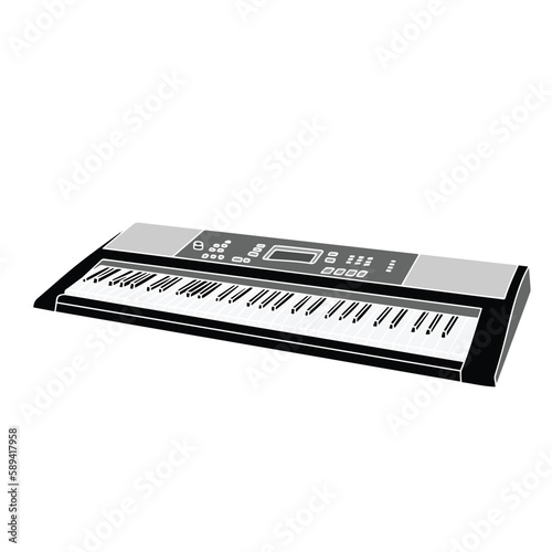 Synthesizer hand drawn isolated on white background