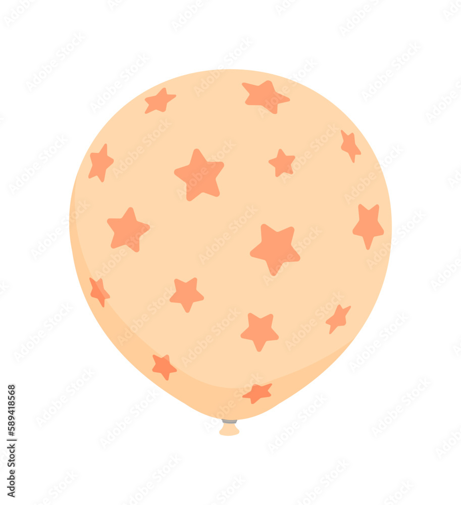 Rubber balloon illustration with simple pattern Rubber balloon illustration with simple pattern