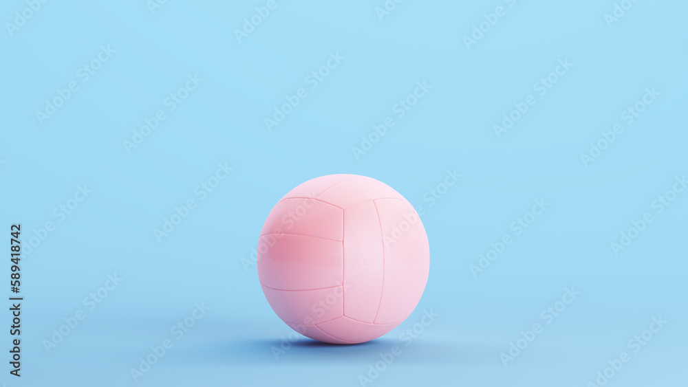 Pink Volleyball Volley Ball Game Sports Equipment Training Kitsch Blue Background 3d illustration render digital rendering