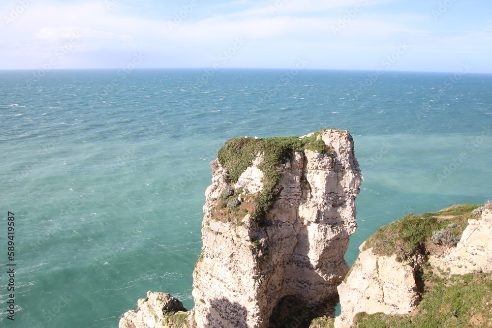 coastline with rock formations in france coastline with rock formations in france