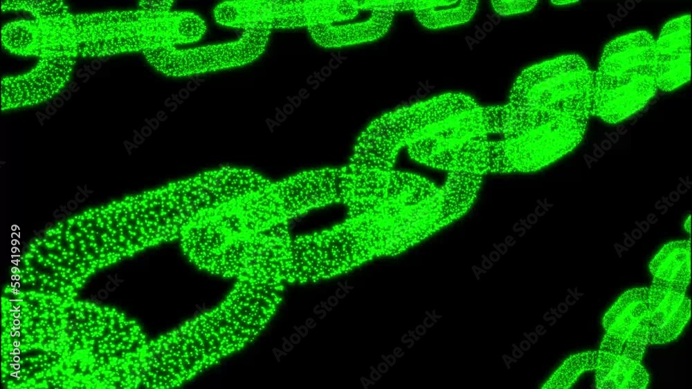 Blockchain Data Transaction Process Animation. Abstract Connected Green ...