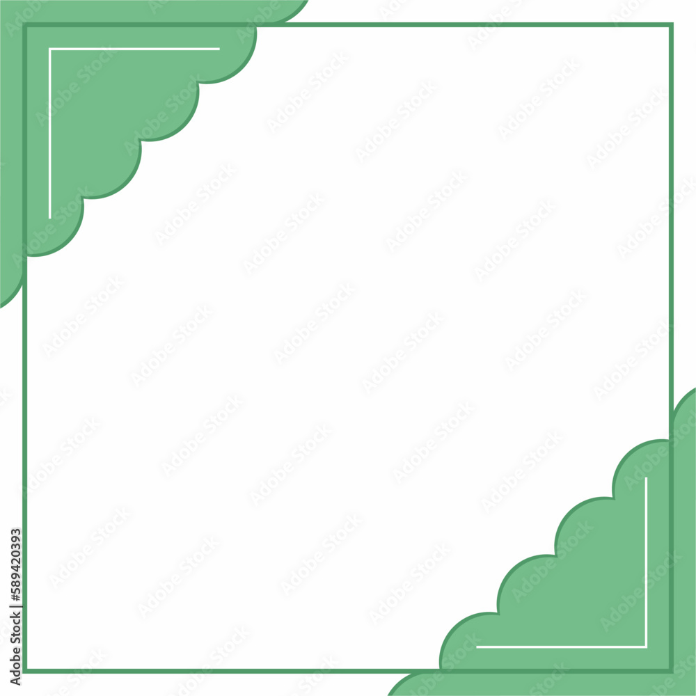 Green and white frame background color with stripe line and wavy circles shapes. Suitable for social media. Green and white frame background color with stripe line and wavy circles shapes. Suitable for social media.