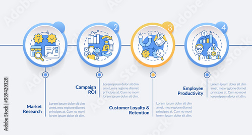 Examples of causal research circle infographic template. Data visualization with 4 steps. Editable timeline info chart. Workflow layout with line icons. Lato-Bold, Regular fonts used