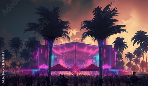 synthwave Music festivals (ai generate)