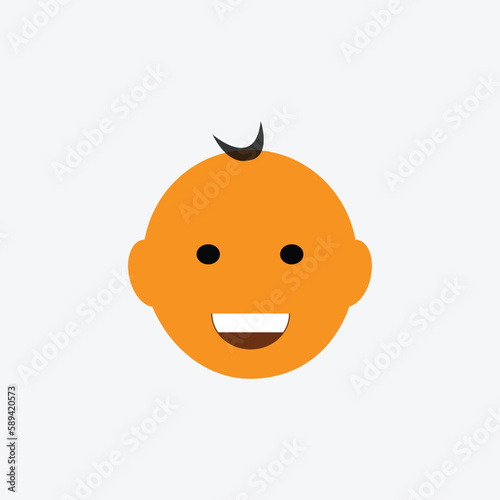 head baby boy happy isolated icon