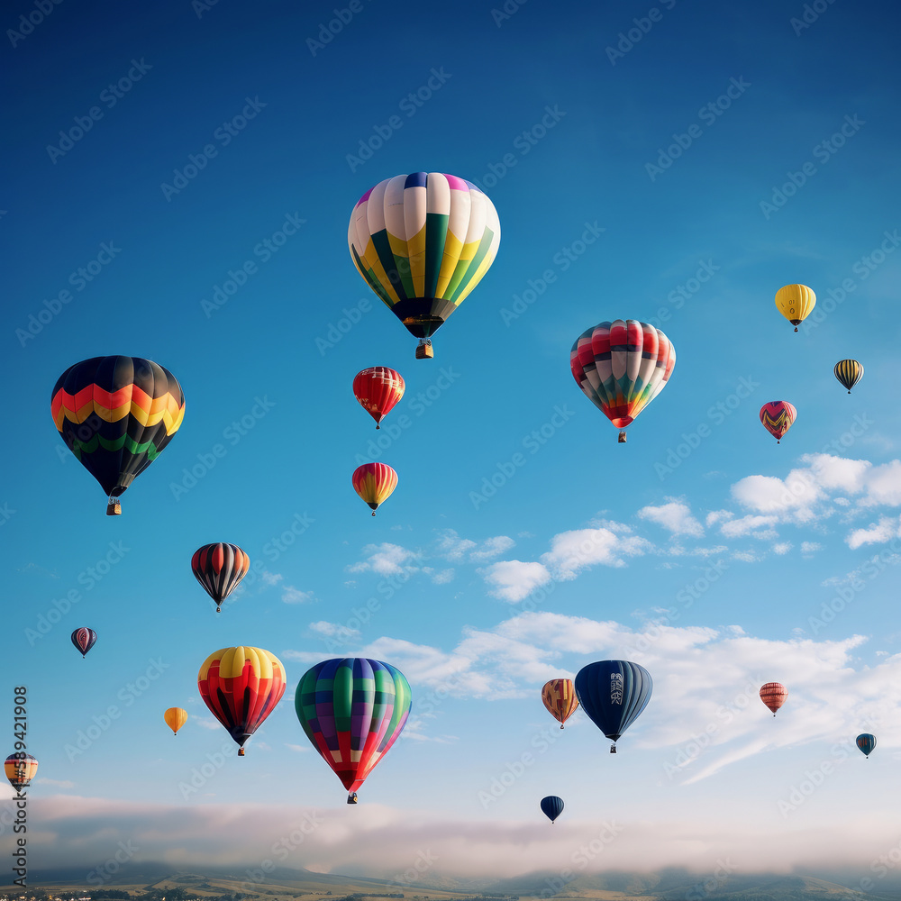 Air ballon background. Illustration AI Generative. Air ballon background. Illustration AI Generative.