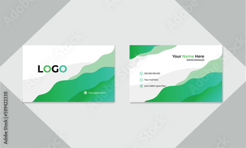 Modern green business card design template