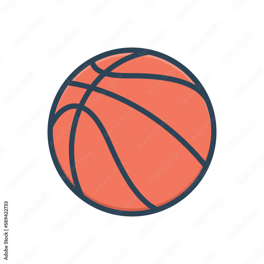 Color illustration icon for basketball 