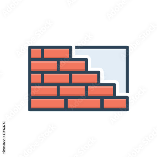 Color illustration icon for wall 