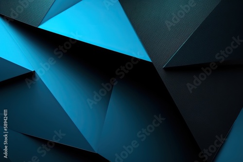 Geometric shape. Triangles, diagonal lines. Dark blue abstract modern background for design. Gradient.