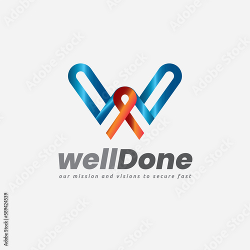 Red Guard Corporate Welfare W Letter Logo