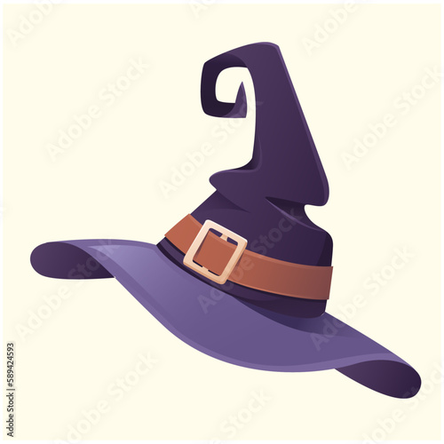 Halloween witch hat cartoon illustration
