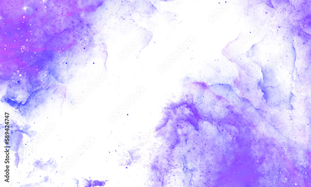 Blue Watercolor painted abstract texture transparent background