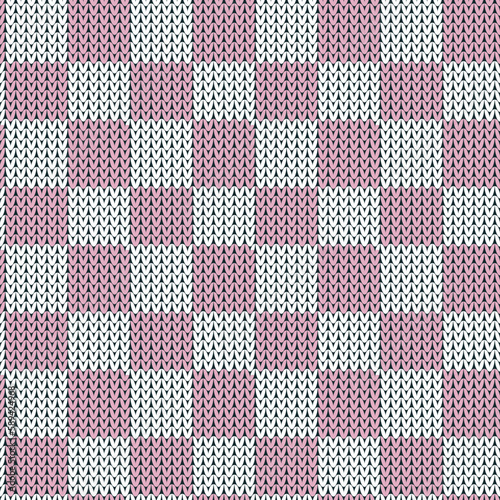Vector pattern Seamless square grid pattern shaped knitting pattern