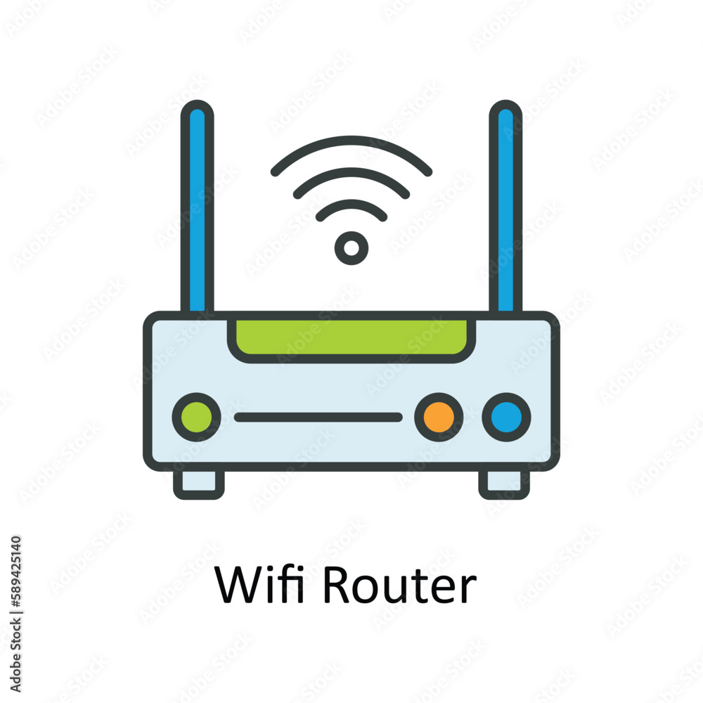 Wifi Router Vector Fill outline Icons. Simple stock illustration stock Wifi Router Vector Fill outline Icons. Simple stock illustration stock