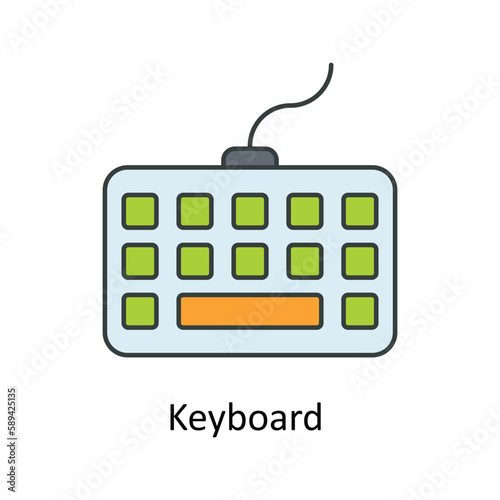 Keyboard  Vector Fill outline Icons. Simple stock illustration stock