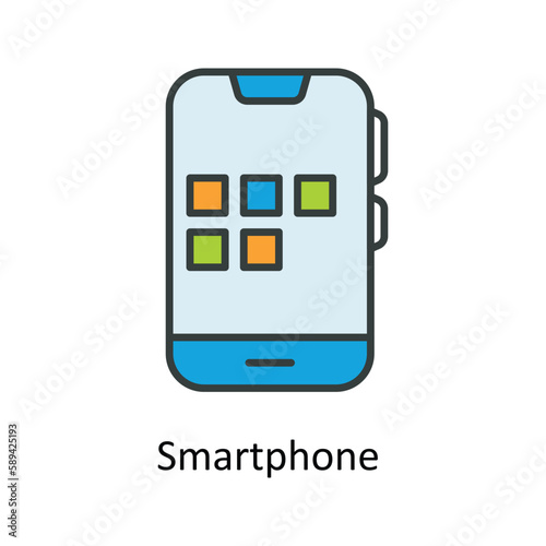 Smartphone Vector Fill outline Icons. Simple stock illustration stock