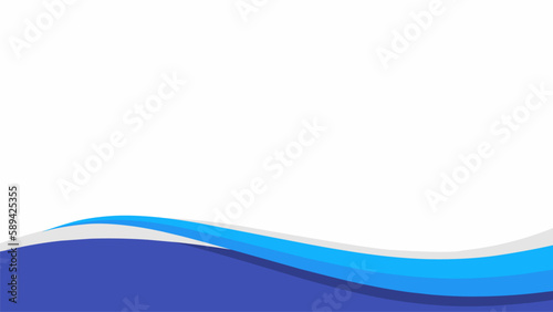 abstract blue wavy presentation background with copy space for text