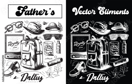 Vector elements for papa, dad, and fathers Day designs, Download vector elements for fathers Day design.