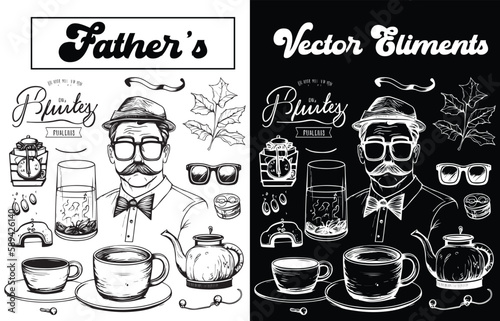 Vector elements for papa, dad, and fathers Day designs, Download vector elements for fathers Day design.