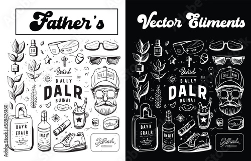 Vector elements for papa, dad, and fathers Day designs, Download vector elements for fathers Day design.