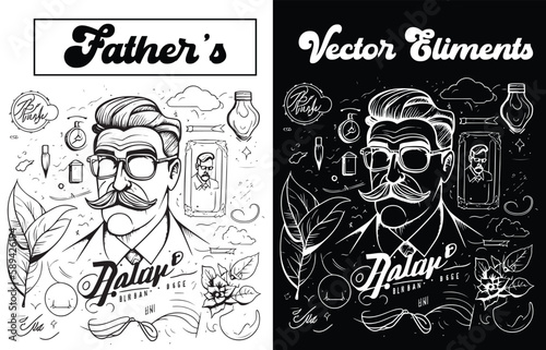 Vector elements for papa, dad, and fathers Day designs, Download vector elements for fathers Day design.