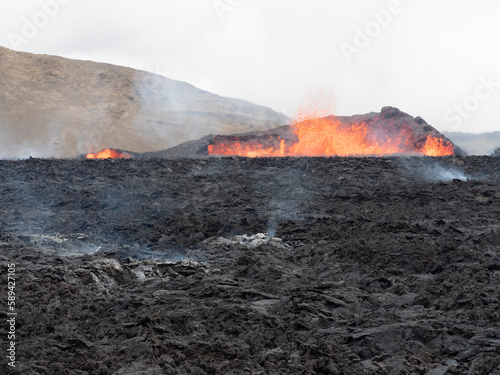 Volcano eruption in Mt. Fagradalsfjall August 2022 