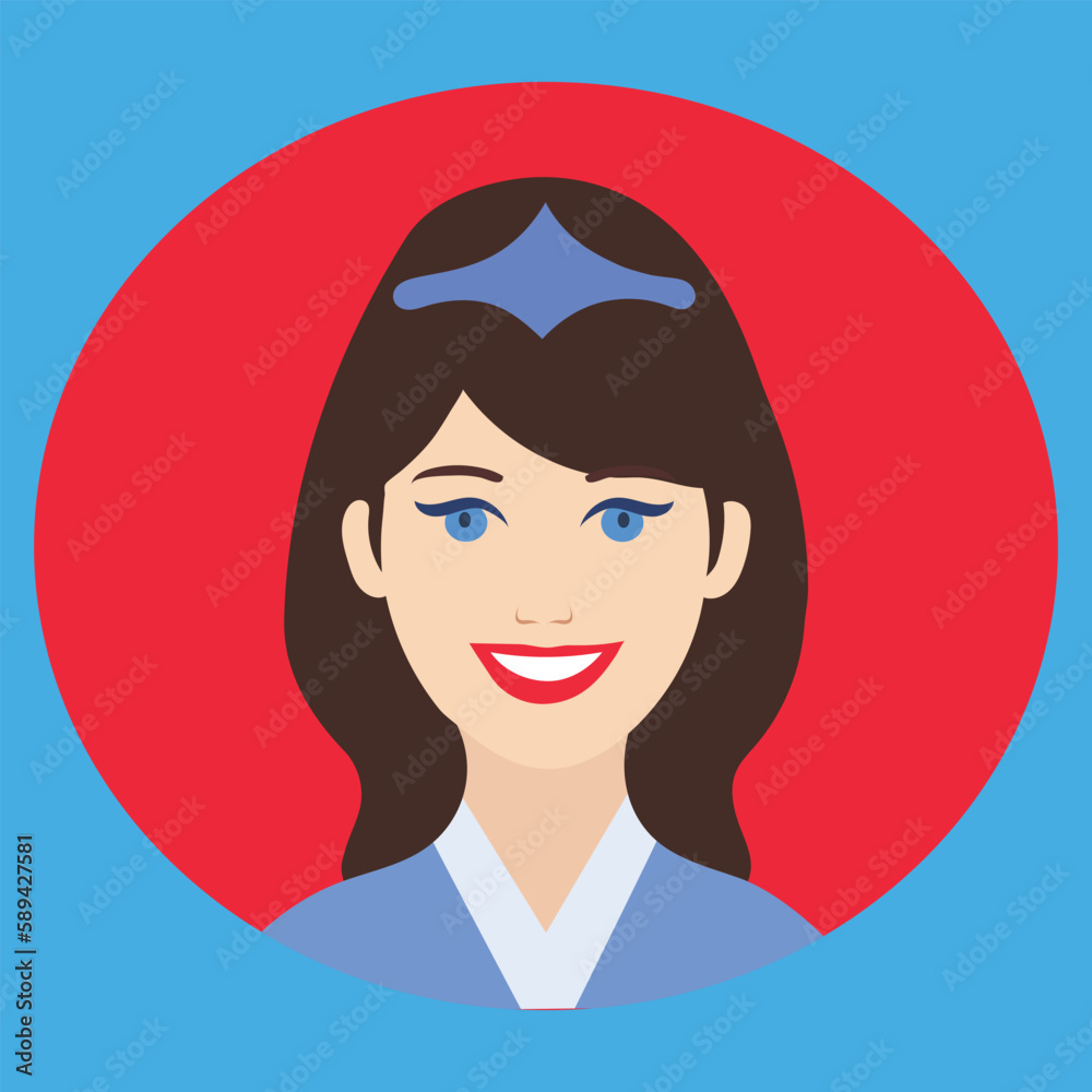 Smiling beautiful nurse avatar drawing illustration-vector Artwork Smiling beautiful nurse avatar drawing illustration-vector Artwork