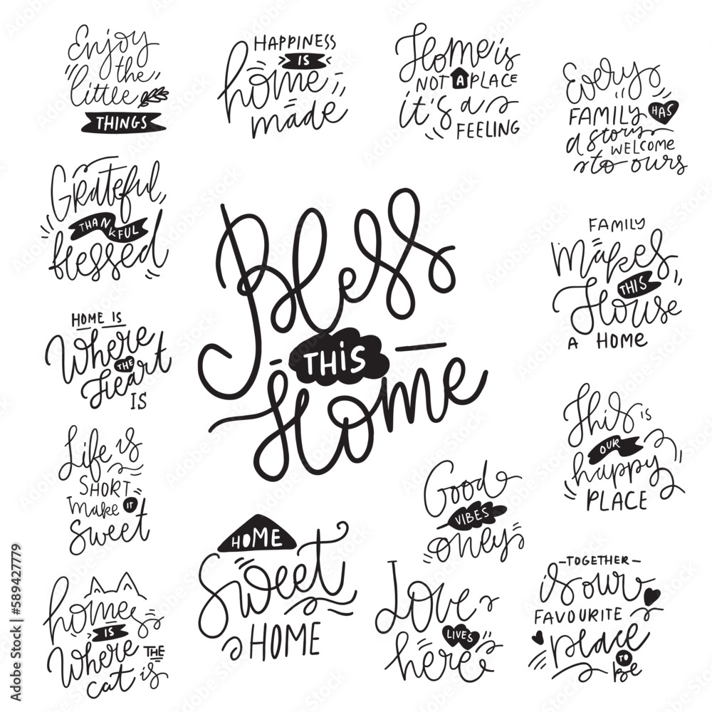 Hand lettering illustration for home posters