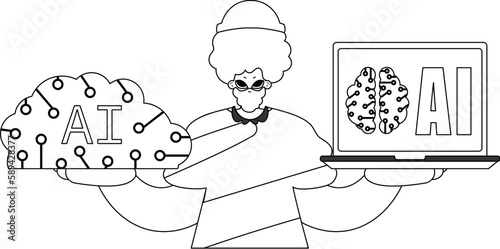 He grasps a vector linear AI model firmly in his hands